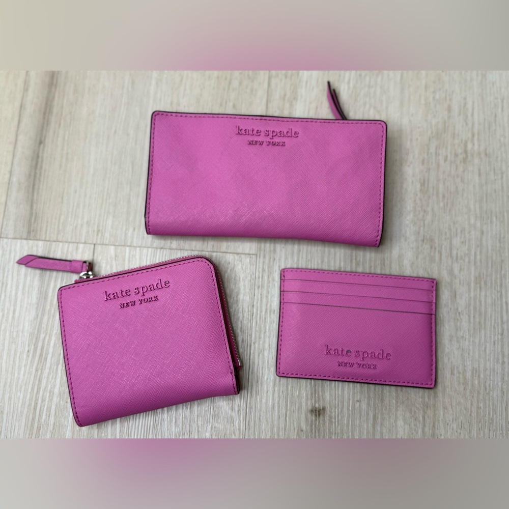 KATE SPADE Bundle 2 Wallets and Card holder Pink preowned